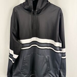 Boombah Black Striped Pullover Hoodie | Men’s 2XL | Athletic Performance